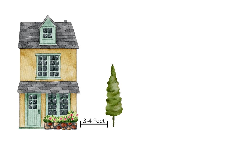 Small model house with a tree next to it on a white background